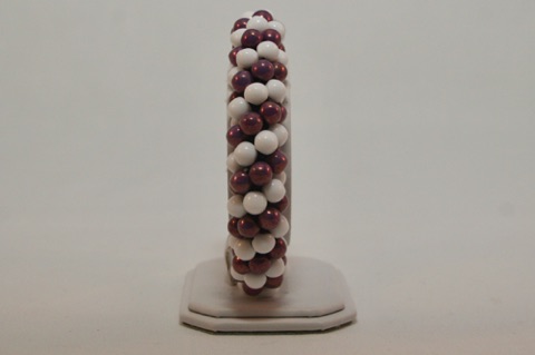 Purple and White Mushroom Spiral Beaded Kumihimo Bracelet